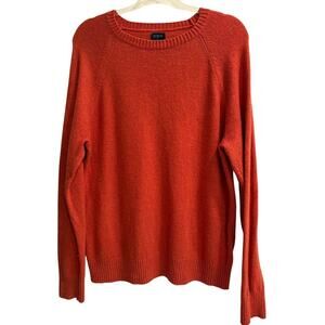 J.Crew Factory Size Large Men's Dark Orange Crewneck Wool Blend Sweater